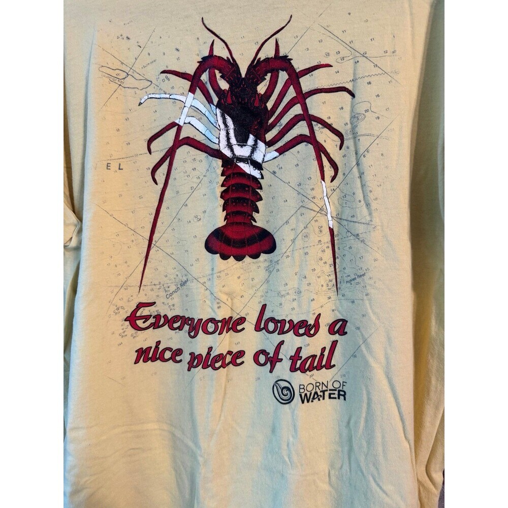 Born of Water yellow lobster tshirt size XL‎